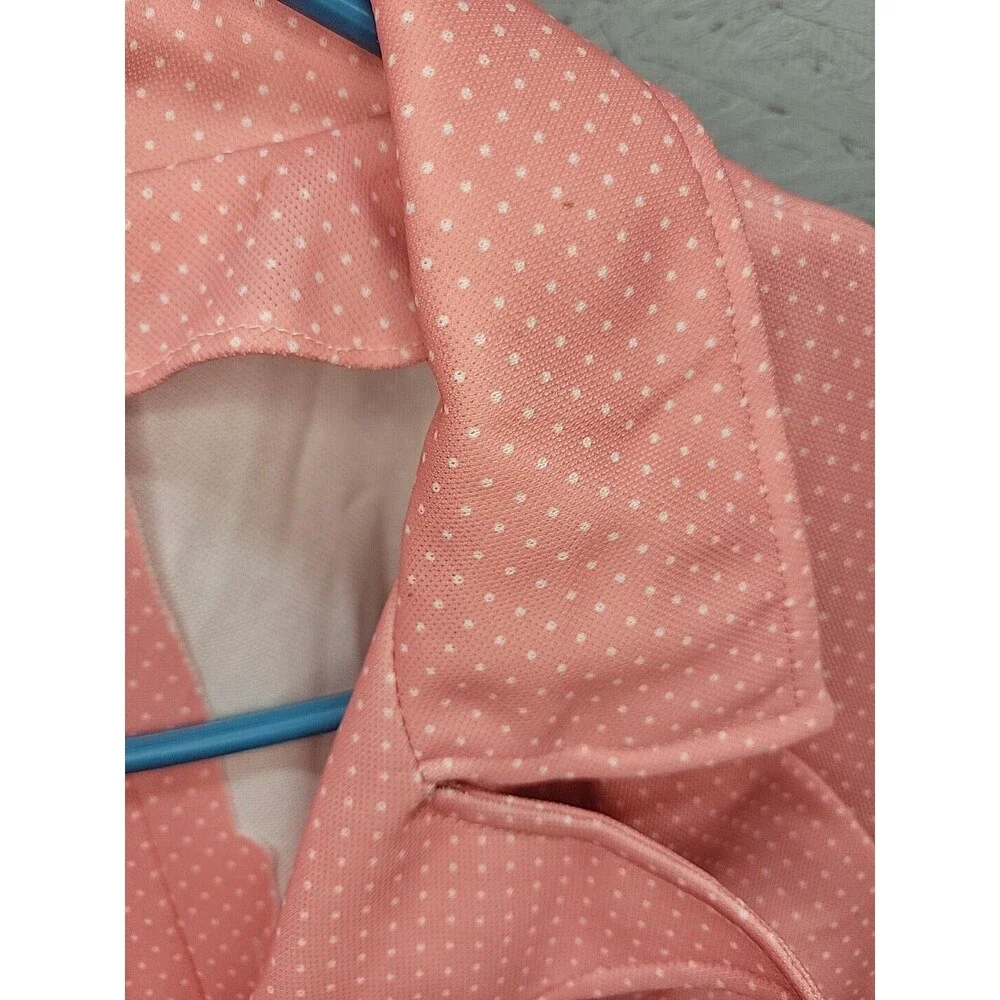 Vtg 1970's Handmade Blazer Smock Suite Jacket‎ Pink Poke A Dot Sz 2x